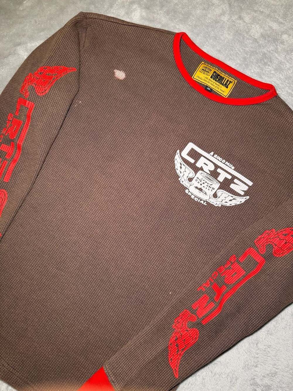 Corteiz Gasolina Waffle Long sleeve Brown Guerillaz thermal Men’s Medium Good